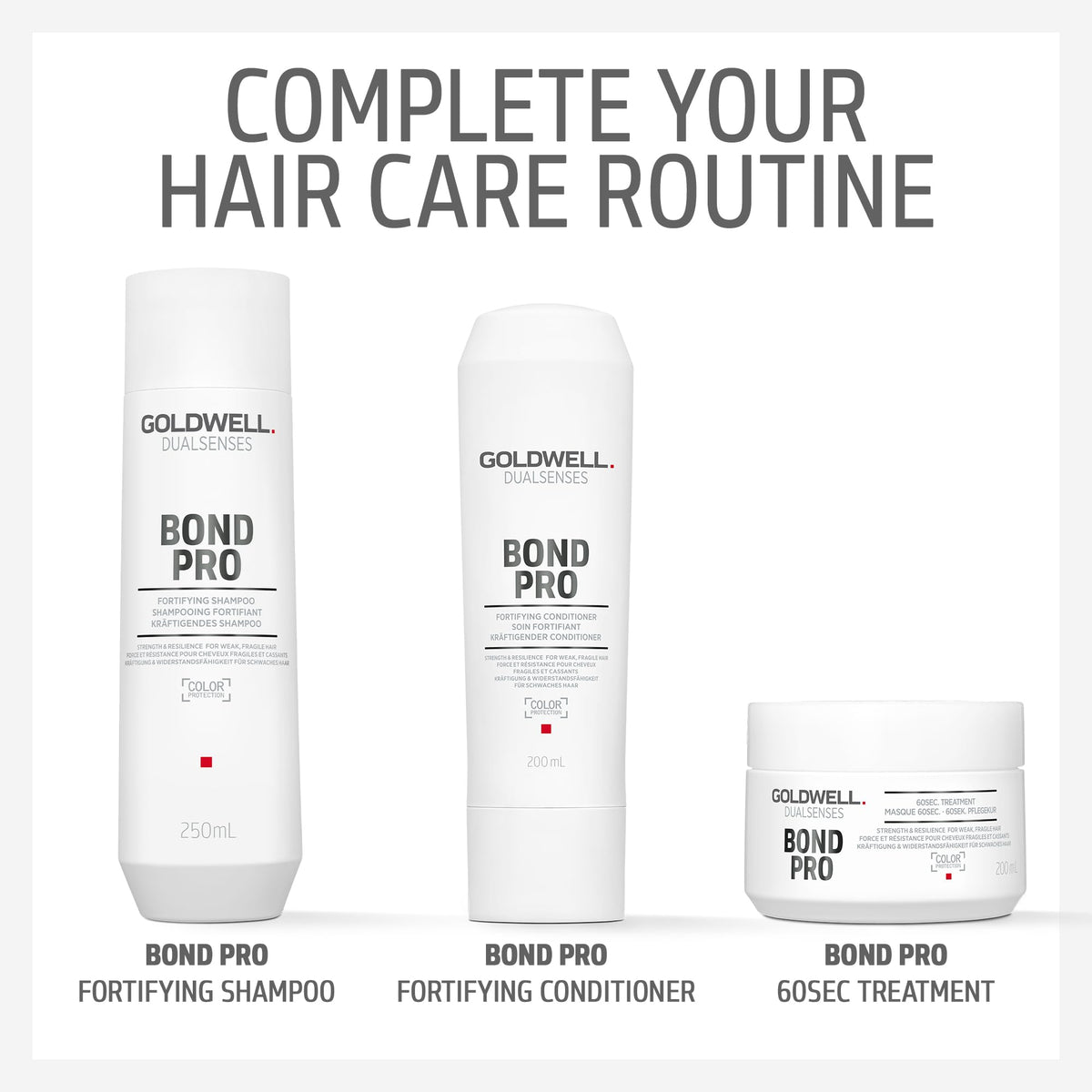 Goldwell Dualsenses on bathroom shelf in lifestyle scene signaling salon-quality home care