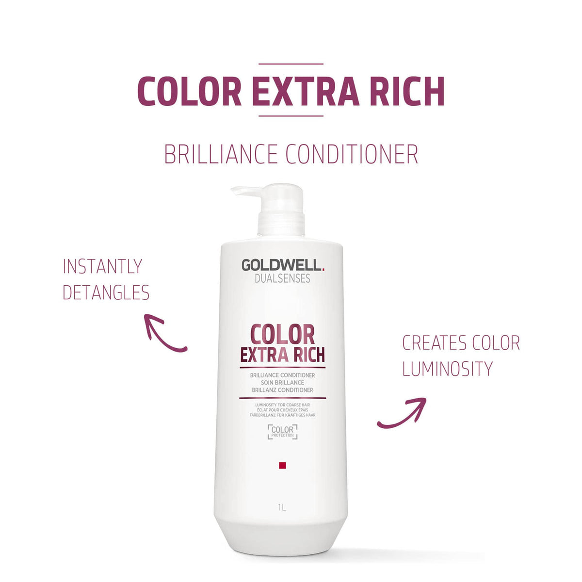 Goldwell conditioner applied on hand demonstrating smooth detangling