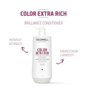 Goldwell conditioner applied on hand demonstrating smooth detangling