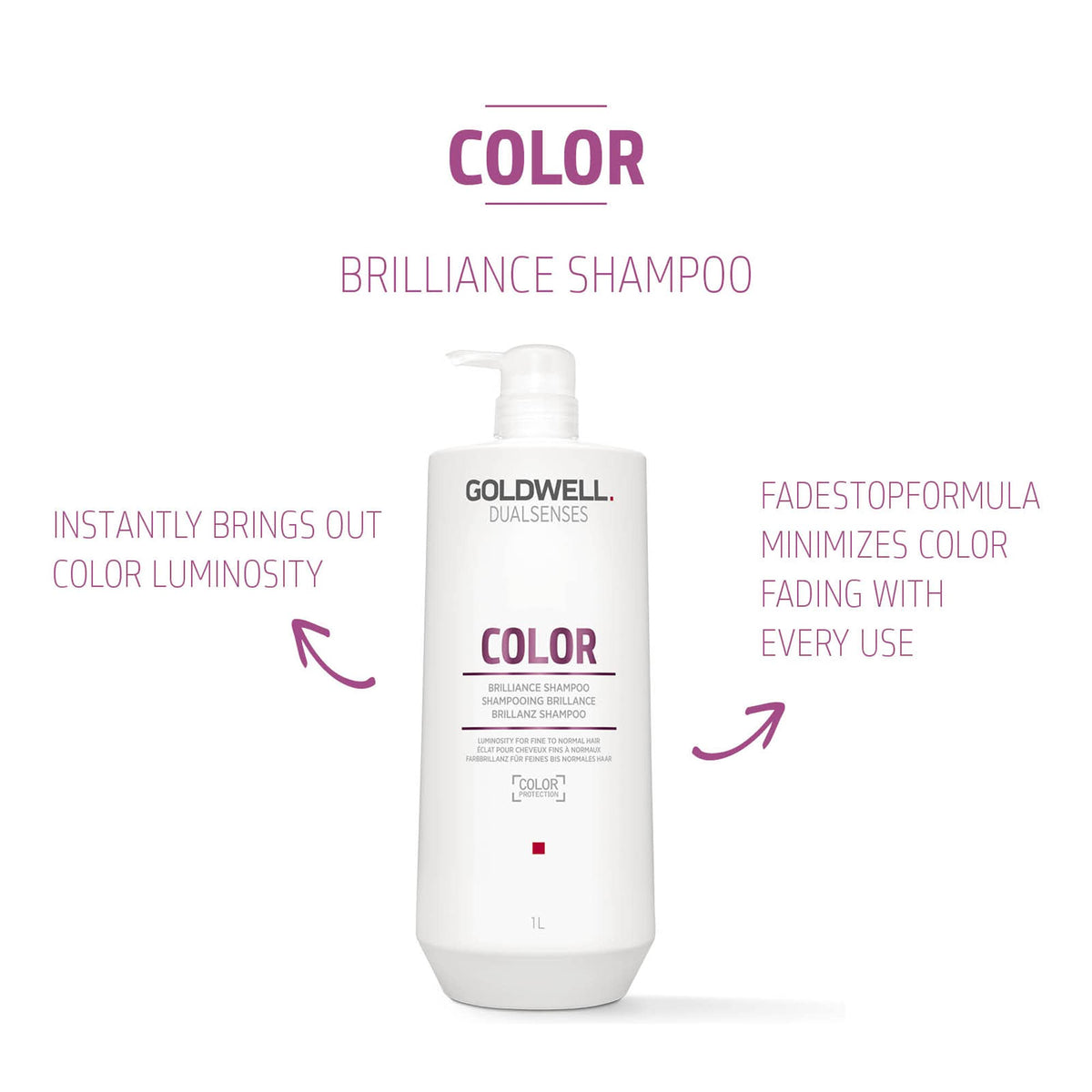 Goldwell 1L bottle next to common items showing size comparison benefit