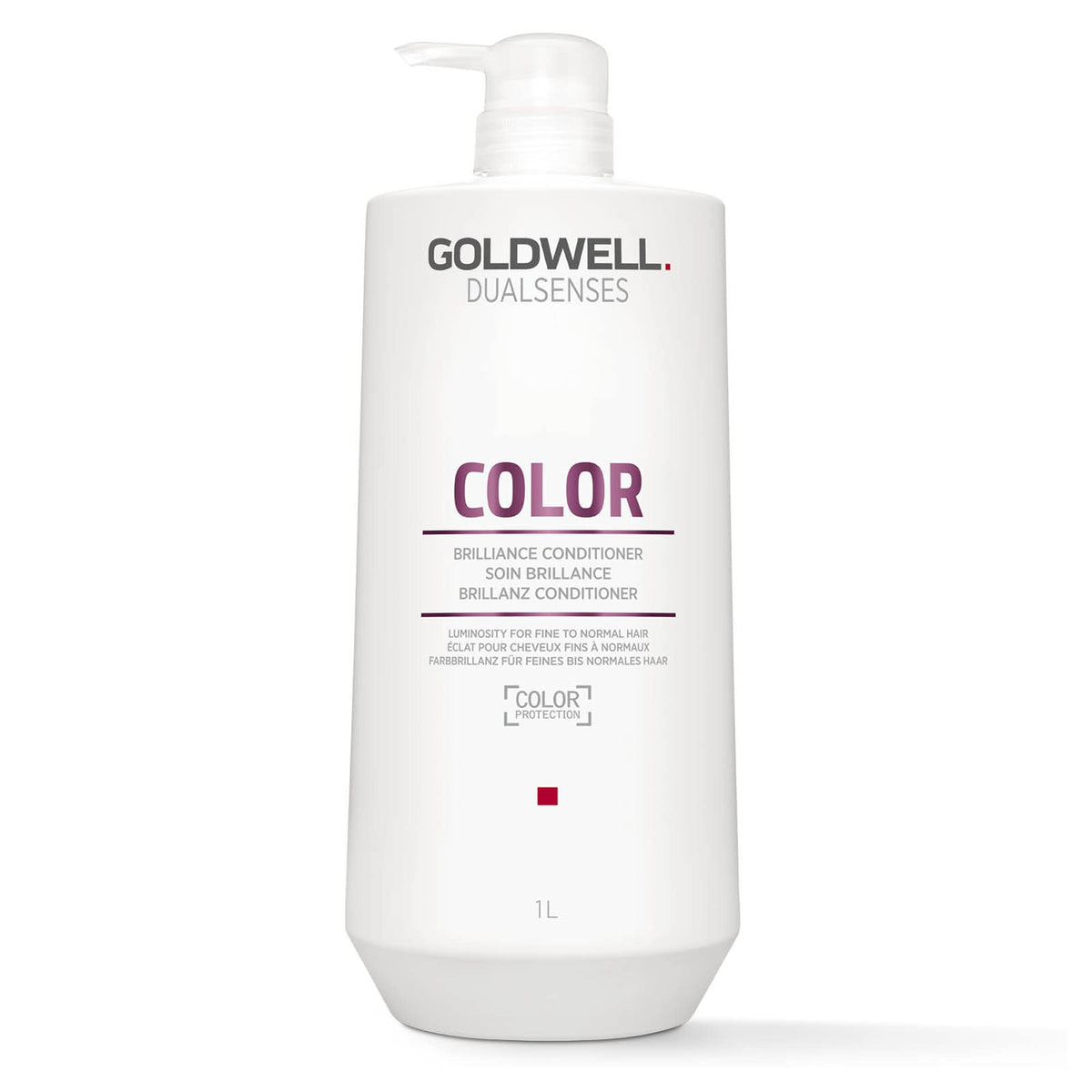 Goldwell front packaging showing 1L bottle and brand shine benefits