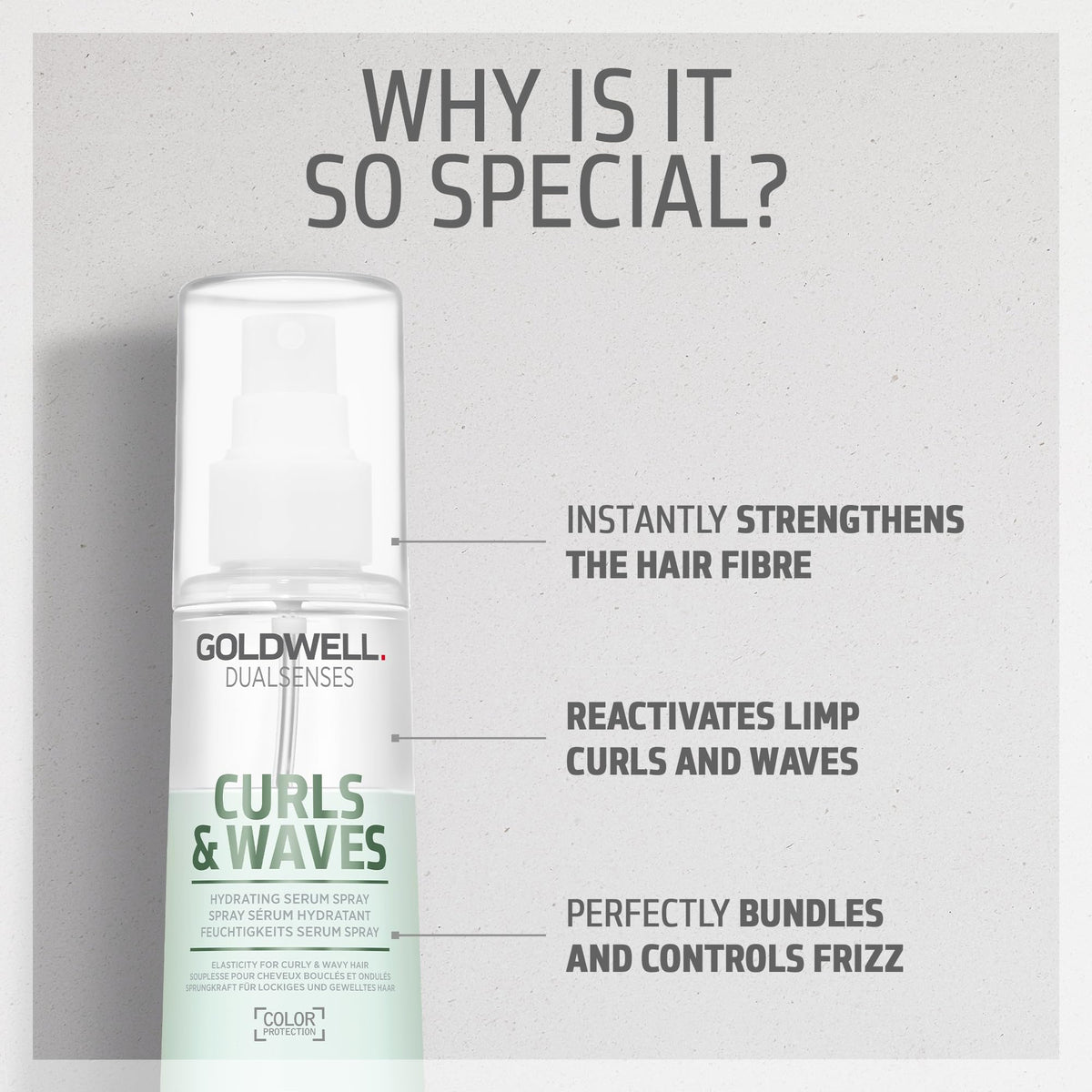 Goldwell Dualsenses label highlighting micro-PROtec complex and milk protein