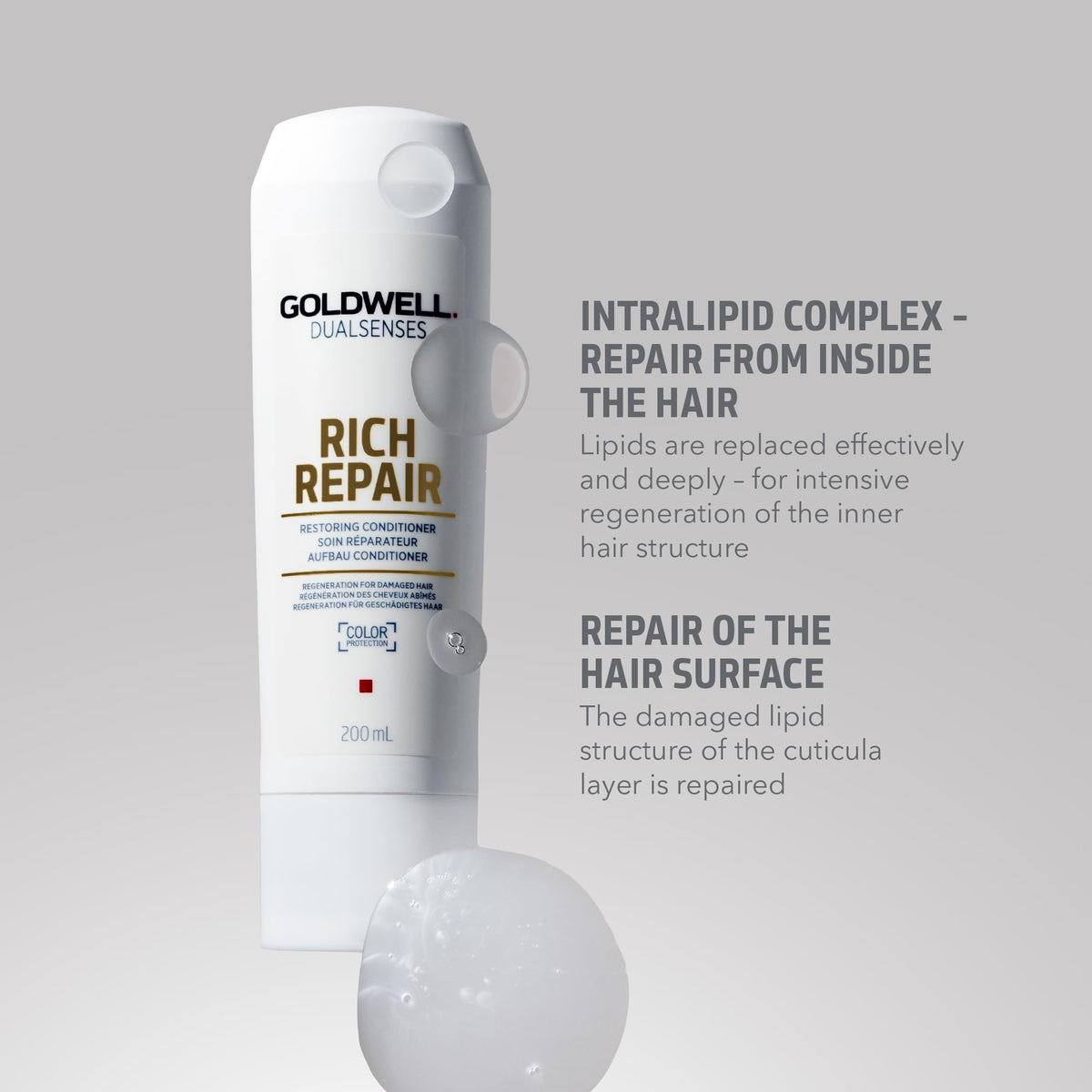 Goldwell pump top close-up enabling easy dispensing and salon efficiency