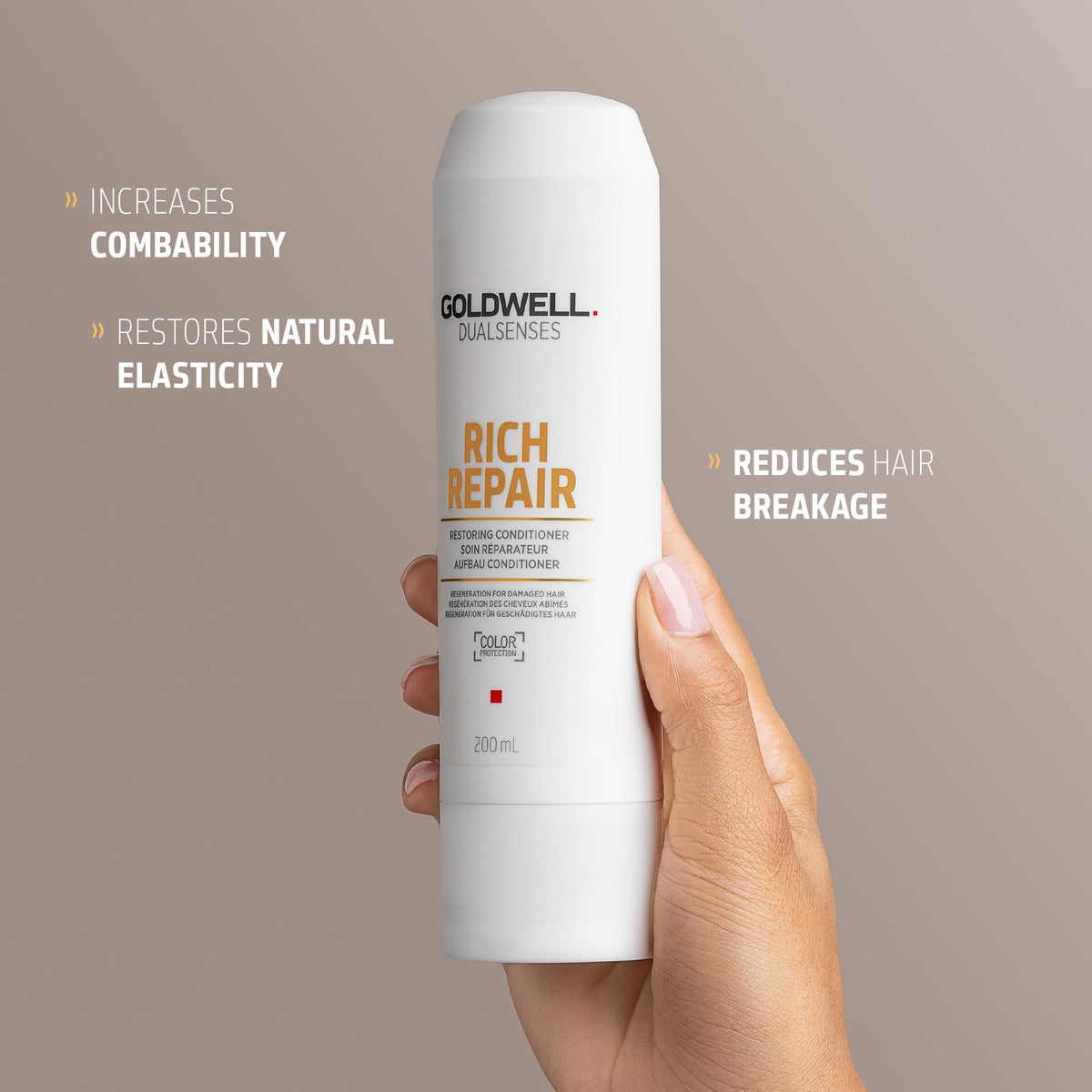 Goldwell cream texture close-up highlighting rich formula for deep repair