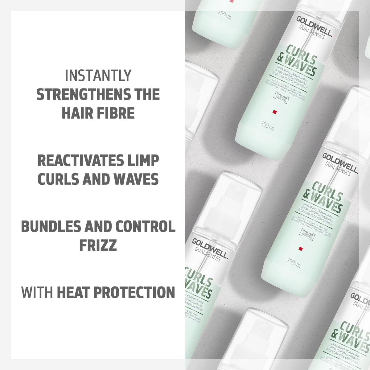Goldwell Dualsenses next to ruler showing 150ml size for travel-friendly use