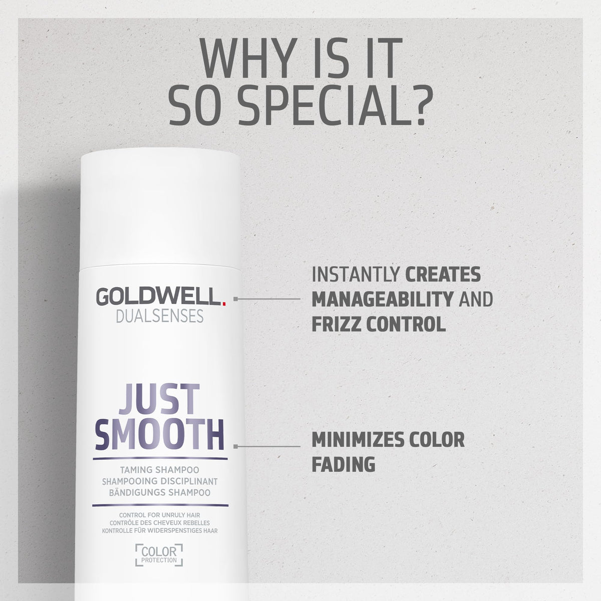 Goldwell before and after on frizzy hair demonstrating manageability