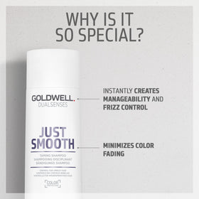 Goldwell before and after on frizzy hair demonstrating manageability