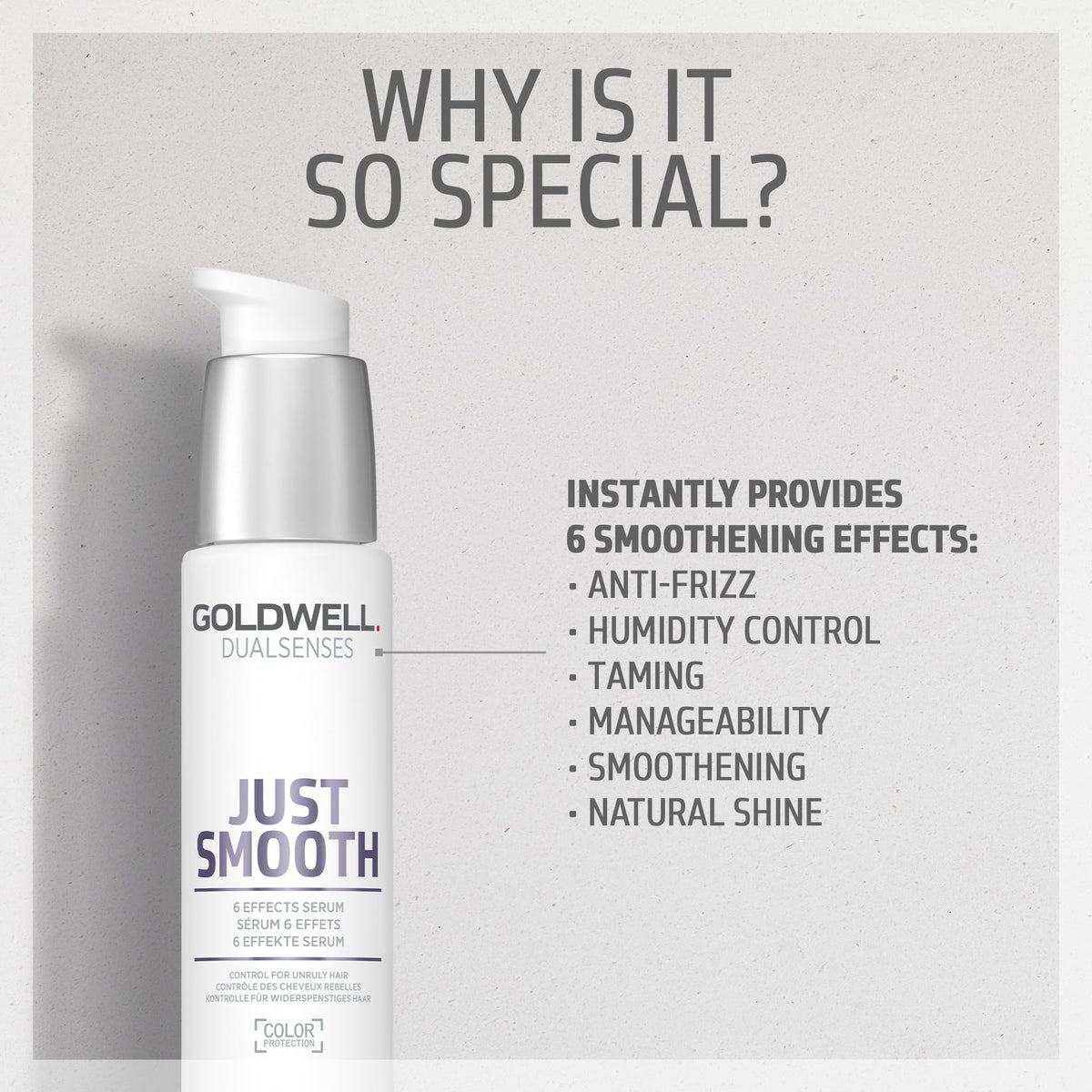 Goldwell Just Smooth next to ruler for clear size and 100ml scale