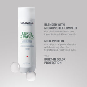 Goldwell label close-up highlighting microPROtec and FadeStopFormula benefits