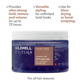 Goldwell Lagoom Jam applied to towel-dried hair giving long-lasting volume