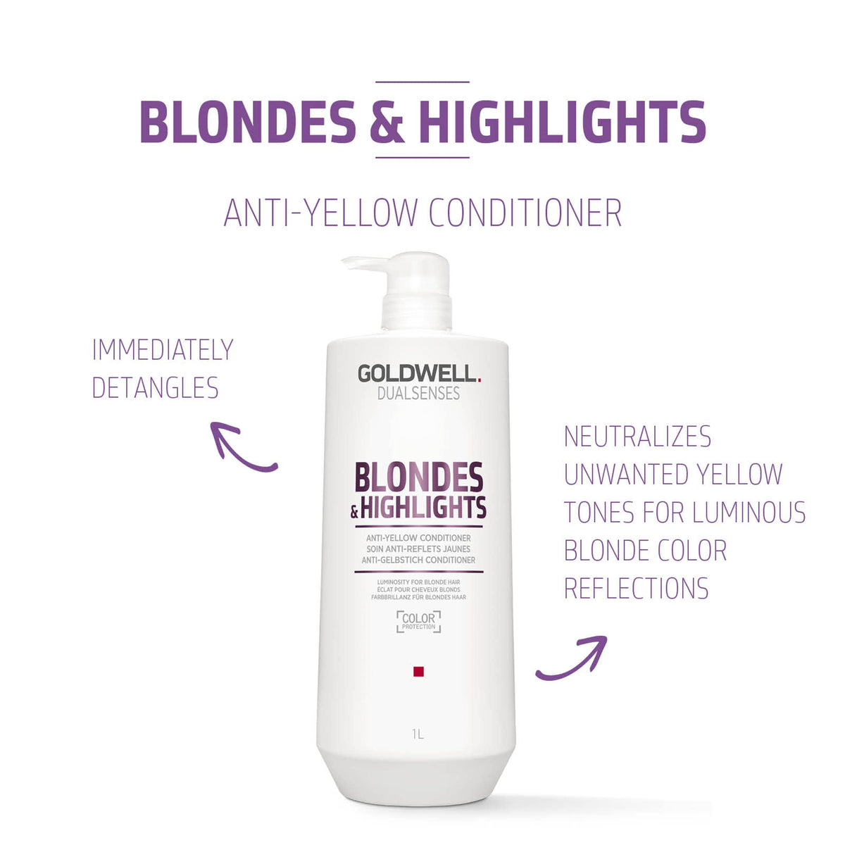 Goldwell pump dispensing conditioner showing creamy texture and easy use