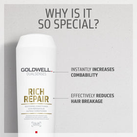 Goldwell after use shiny hair illustrating restored smoothness