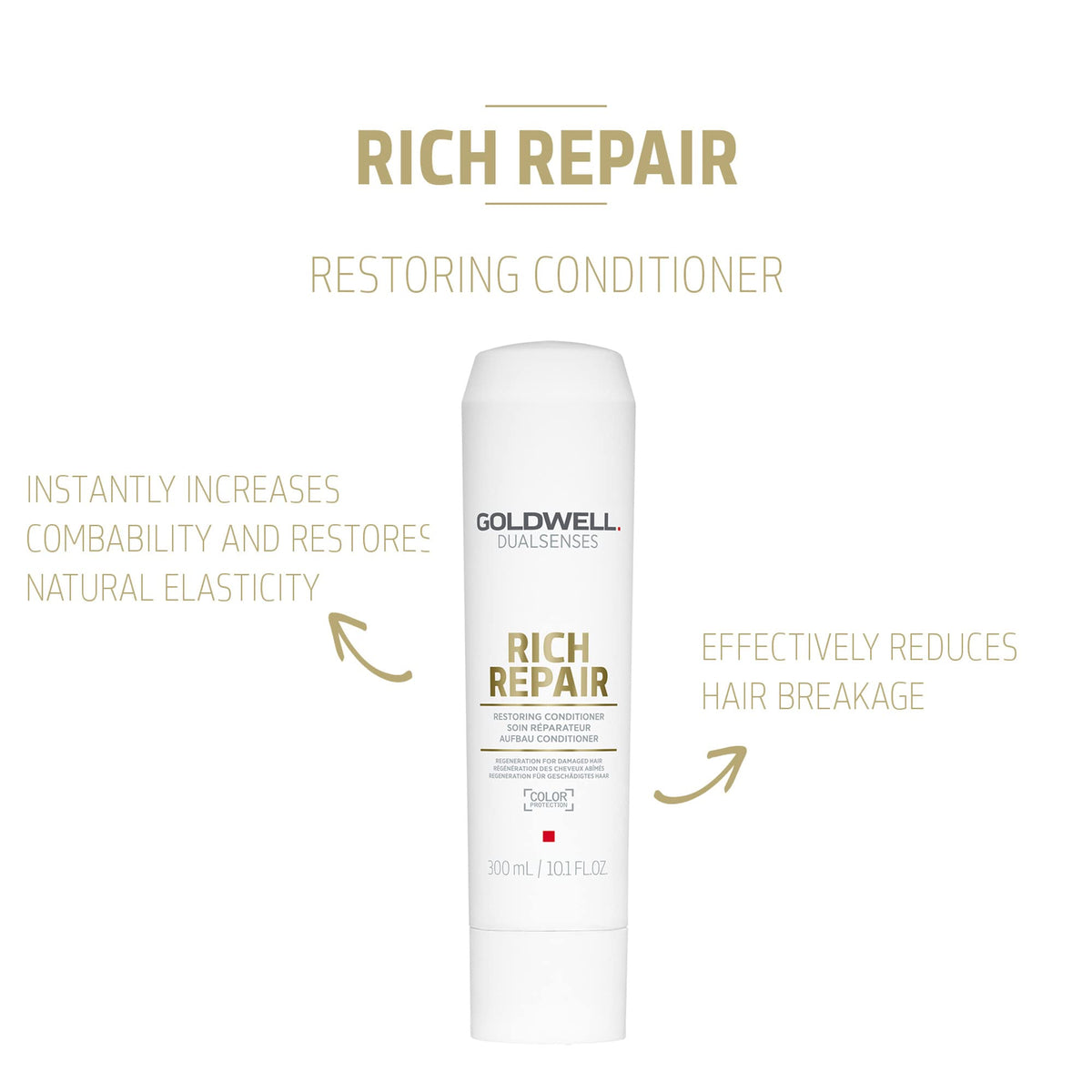 Goldwell conditioner texture pouring, shows nourishing consistency