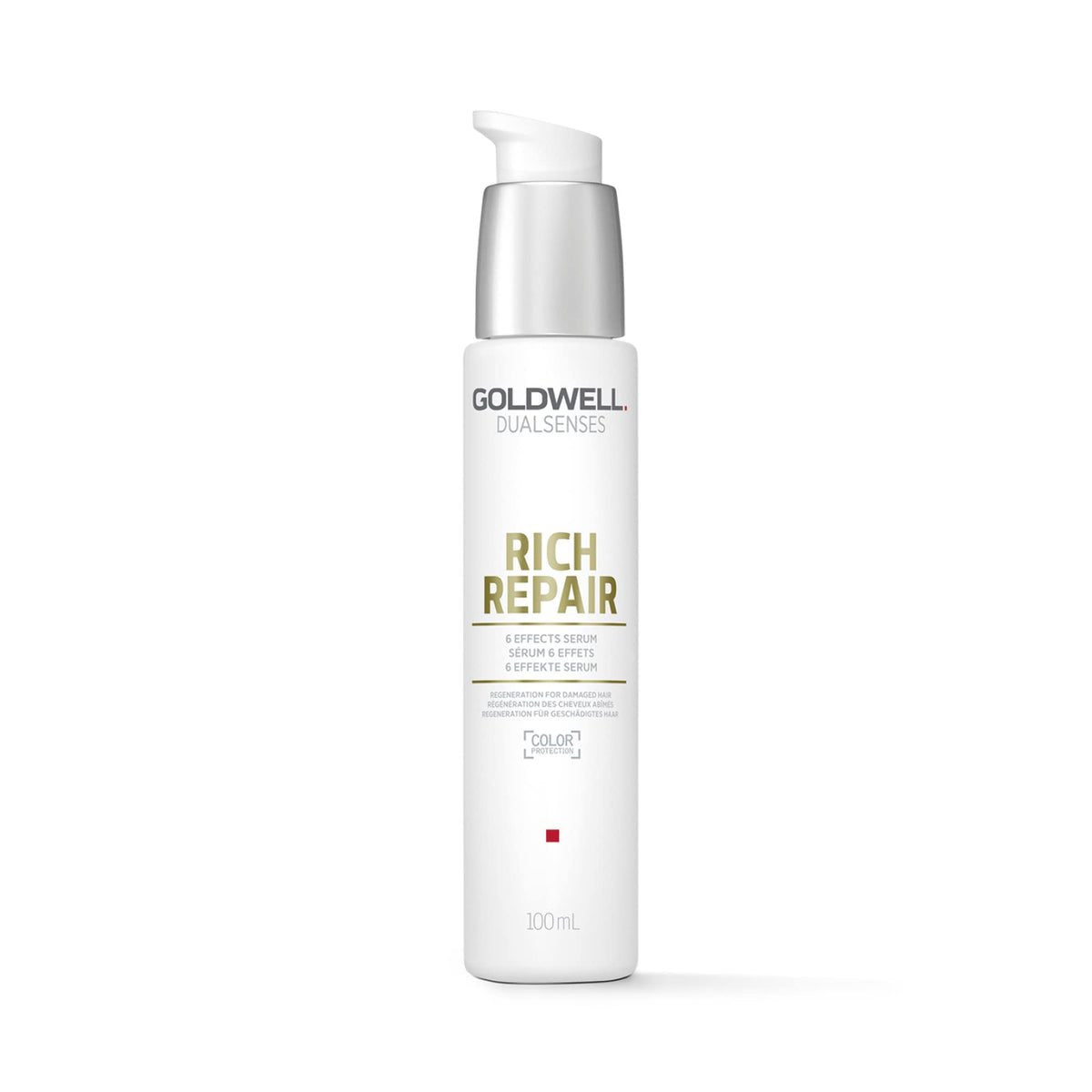 Goldwell bottle front packaging showing product and benefits