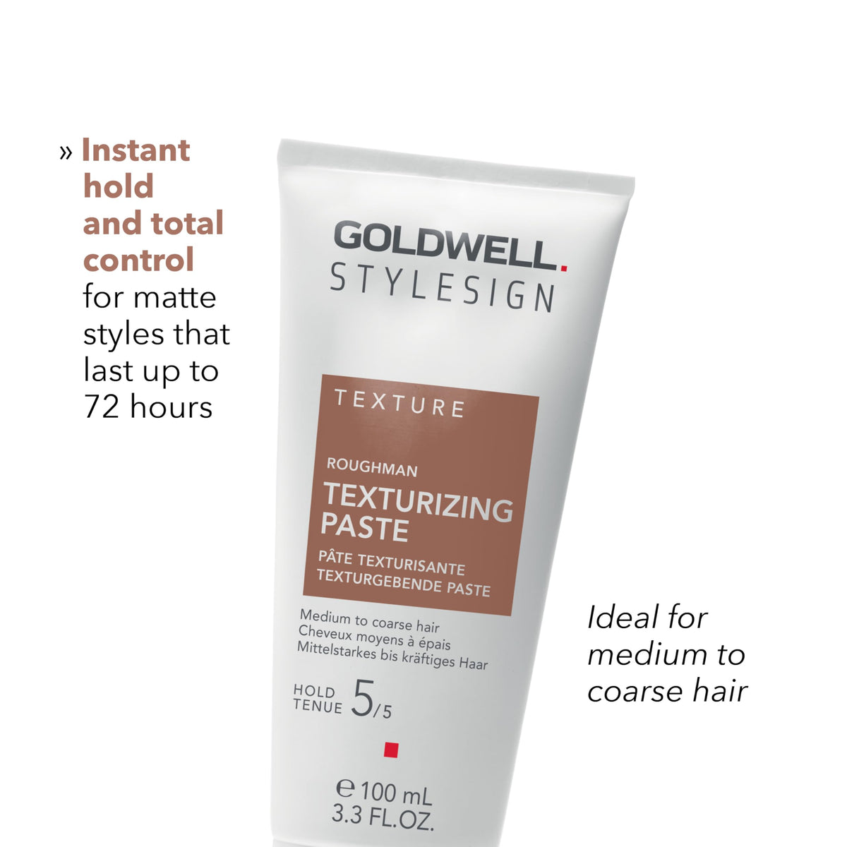 Goldwell Roughman texture close-up showing matte paste consistency for hold
