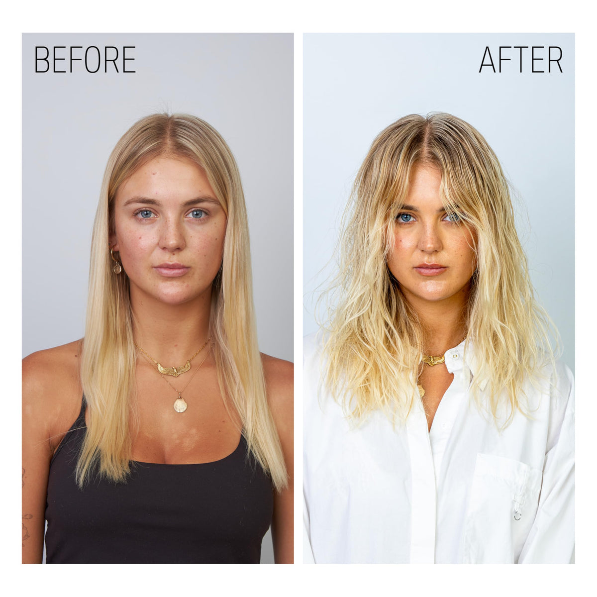 Goldwell finished hairstyle lifestyle shot proving natural shine