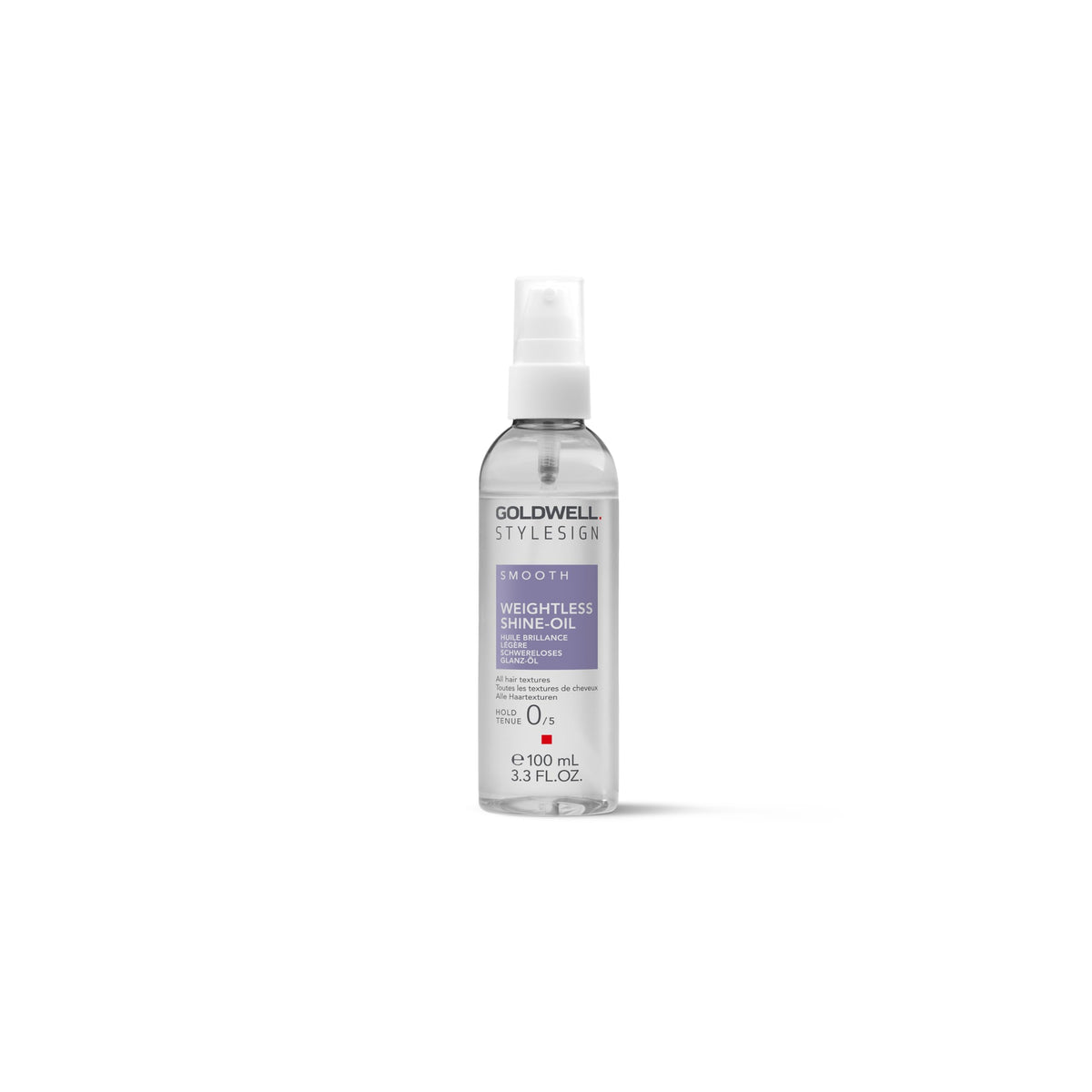 Goldwell bottle front view showing sleek packaging and shine benefits