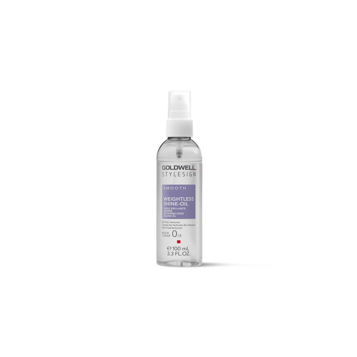 Goldwell bottle front view showing sleek packaging and shine benefits