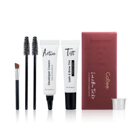 GOLLEE front packaging showing full black lash and brow tint kit benefits