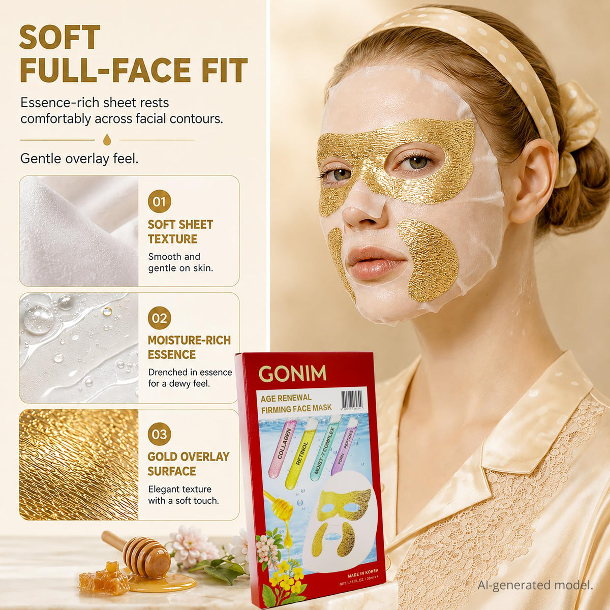 GONIM serum texture on hand highlighting rich essence for deep hydration