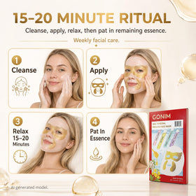 GONIM ingredient display featuring collagen and retinol to support firm-looking skin
