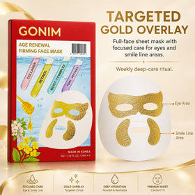 GONIM single sheet mask open with visible serum ready to hydrate skin