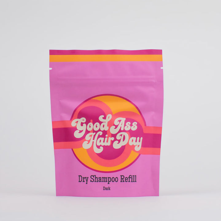 Good Ass Hair Day front packaging showing dark refill and vanilla scent benefit