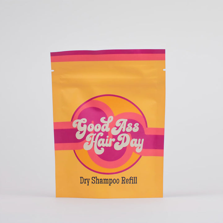 Good Ass Hair Day front packaging showing vanilla refill and eco benefits