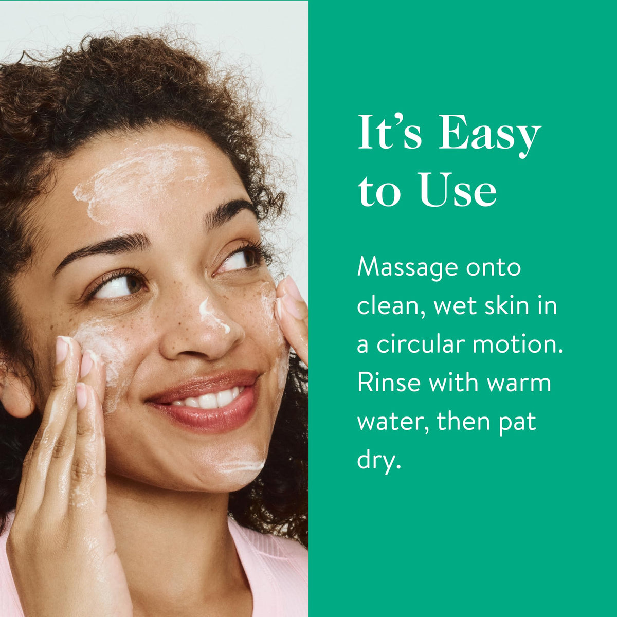 good.clean.goop cream swirled on hand showing spreadability and mild exfoliation benefit