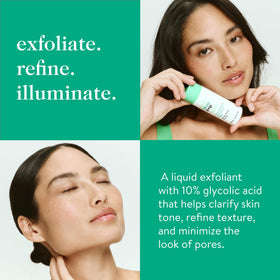 good.clean.goop label close-up highlighting glycolic acid and benefits