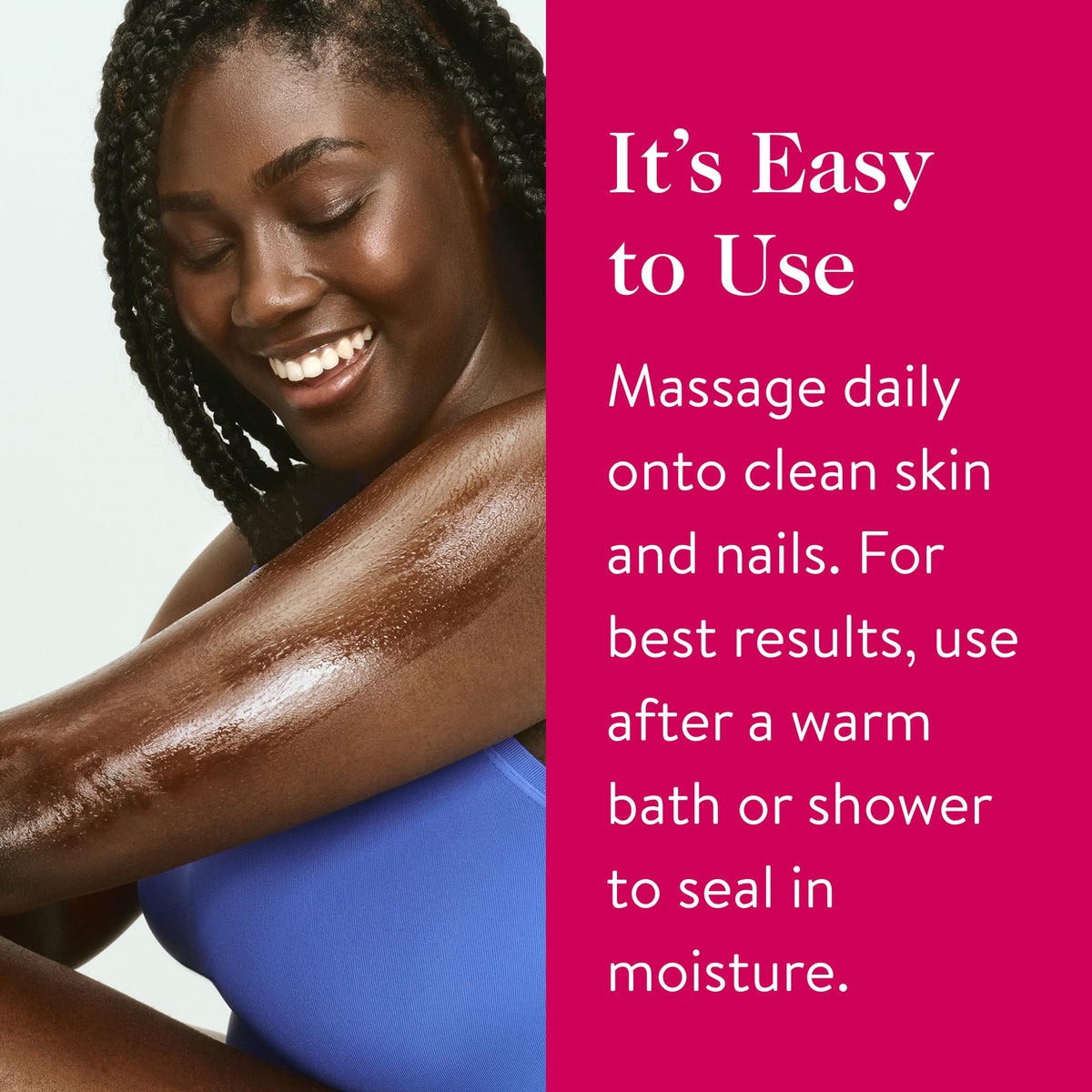 good.clean.goop applying oil to towel-dried skin to seal moisture