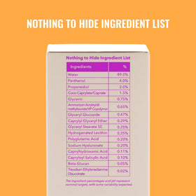 Good Molecules ingredient panel highlighting panthenol and beta-glucan for barrier support