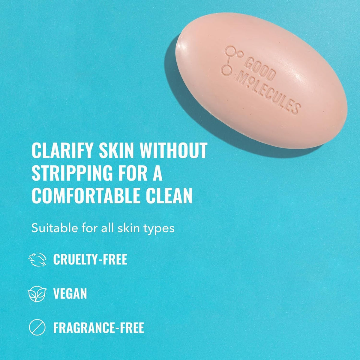 Good Molecules close-up of bar texture and smooth surface for gentle creamy lather