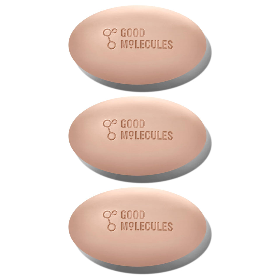 Good Molecules front packaging showing triple bar pack and clean design benefit clear routine
