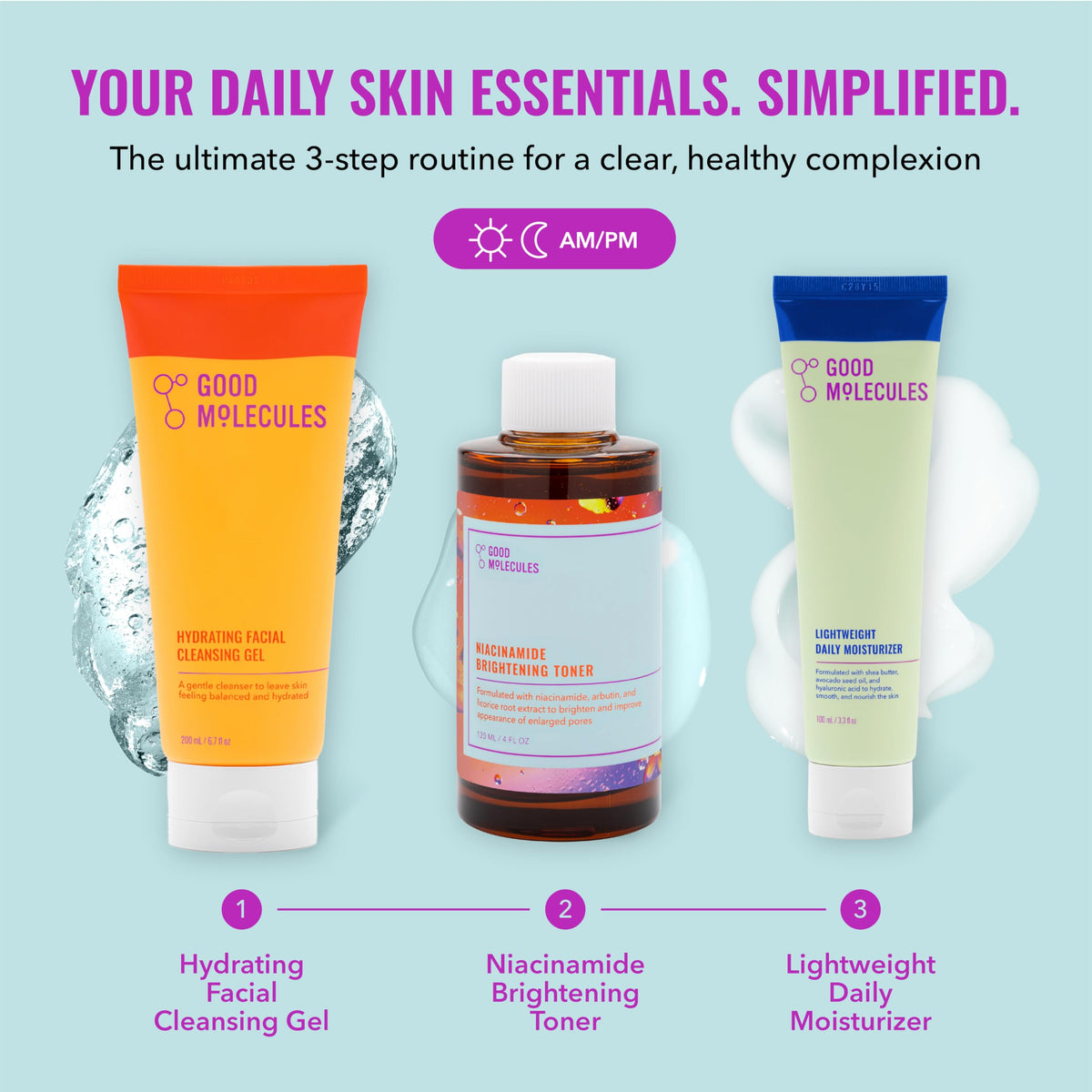 Good Molecules cleanser pump close-up demonstrating gentle gel texture and effective cleansing
