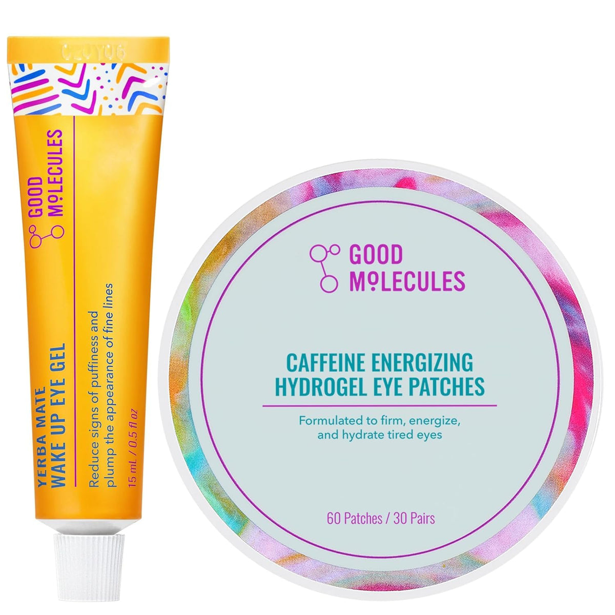Good Molecules front packaging showing both eye gel and patch jar for quick routine
