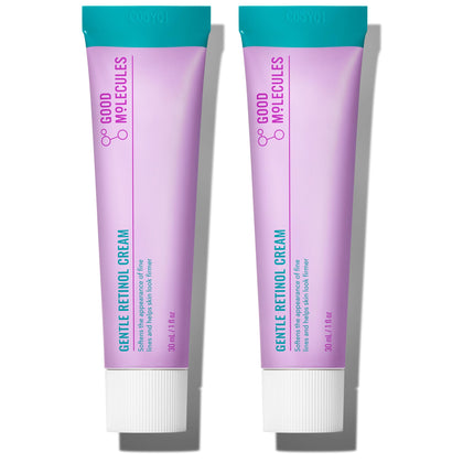 Good Molecules front packaging showing both retinol cream tubes and benefits of continuity