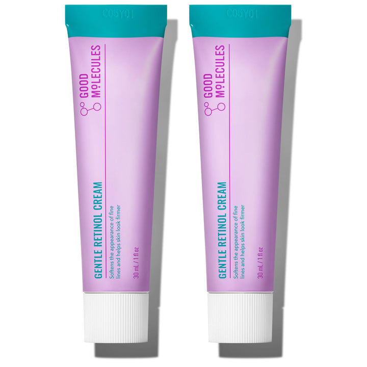 Good Molecules front packaging showing both retinol cream tubes and benefits of continuity