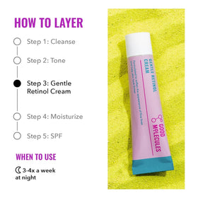 Good Molecules cream texture swirl emphasizing lightweight, hydrating formula for comfort