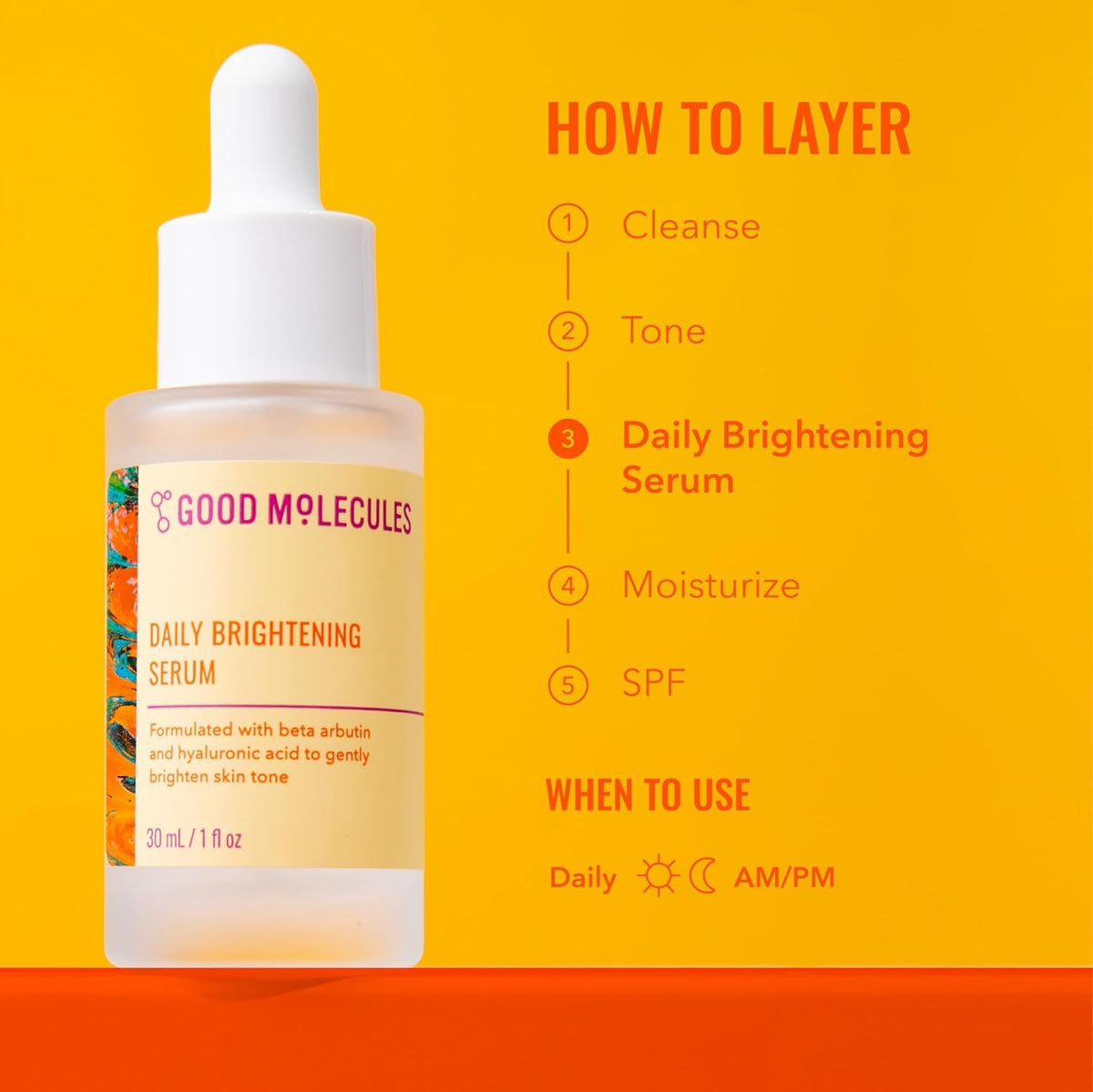 Good Molecules label close-up displaying key ingredients and pH 5.32