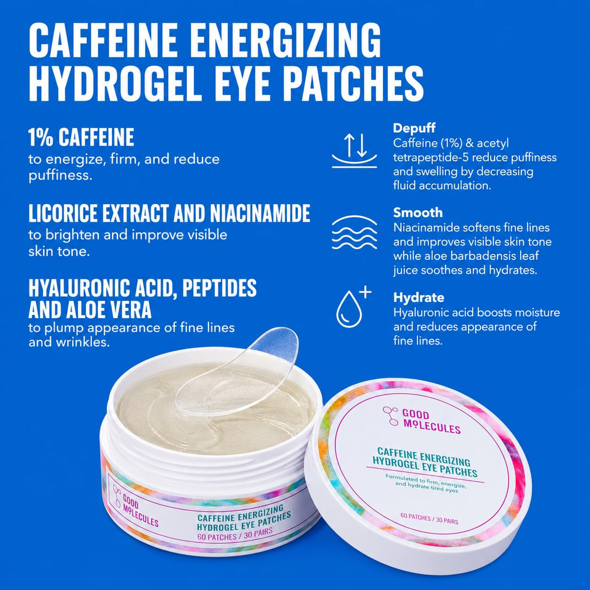 Good Molecules close-up hydrogel patch texture highlighting cooling delivery