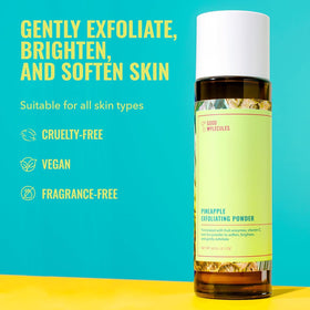 Good Molecules close-up of fine pineapple exfoliating powder texture offering gentle buffing