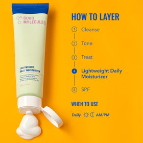 Good Molecules held in hand showing 100 ml scale and travel-friendly size