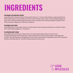 Good Molecules kit size comparison in hand demonstrating travel-friendly volumes
