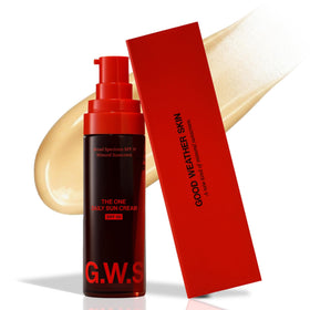 Good Weather Skin front tube showing label and compact travel size benefit