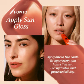 Good Weather Skin two-coat lip swatch showing deeper color and amplified gloss