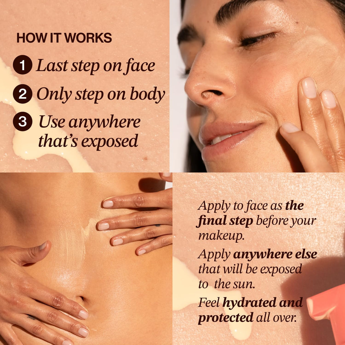 Good Weather Skin close-up texture showing silky milky finish for easy absorption