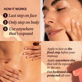 Good Weather Skin close-up texture showing silky milky finish for easy absorption