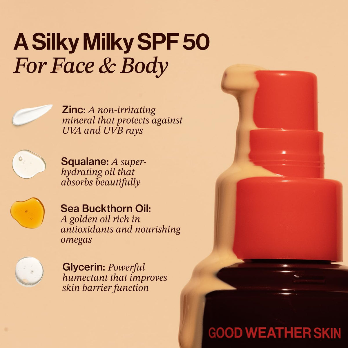 Good Weather Skin applied on forearm demonstrating even spread and sheer finish