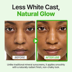 GOODAL sunscreen spread on hand illustrating smooth, non-chalky application